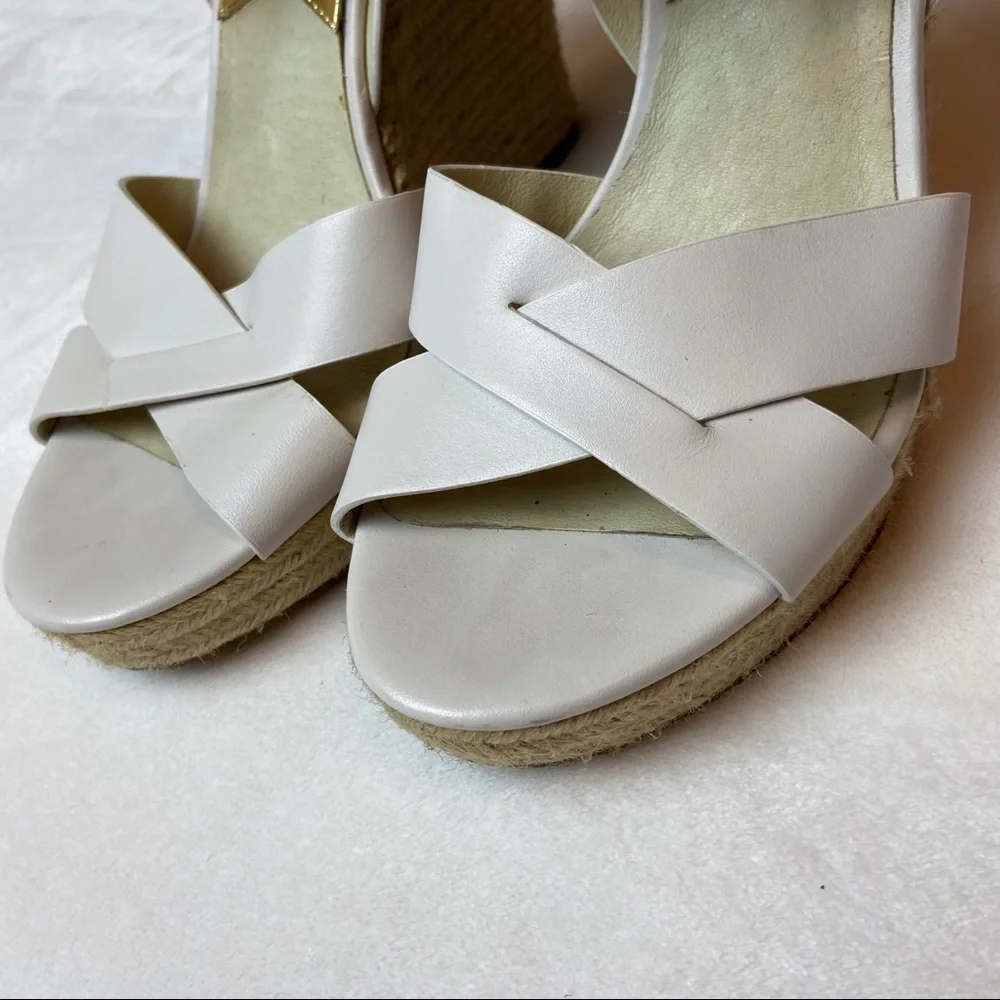 Michael Kors Viola Espadrille White Strappy Wedge